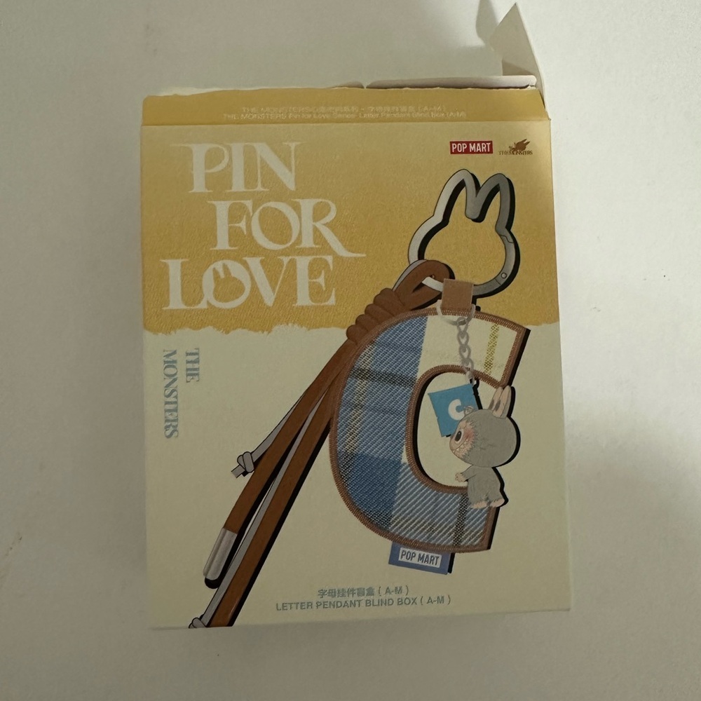 Pop Mart Pin for Love Keychain Letter H